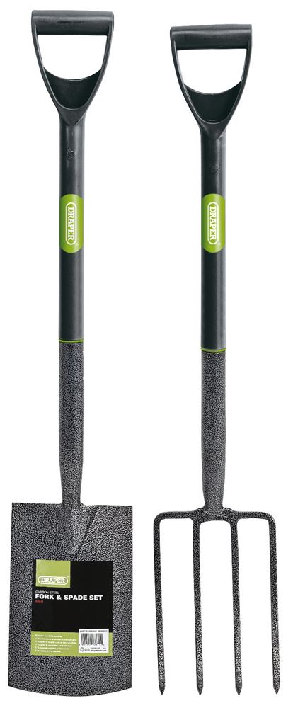 Draper CARBON FORK & SPADE SET 83971 Carbon Steel Garden Fork and Spade Set