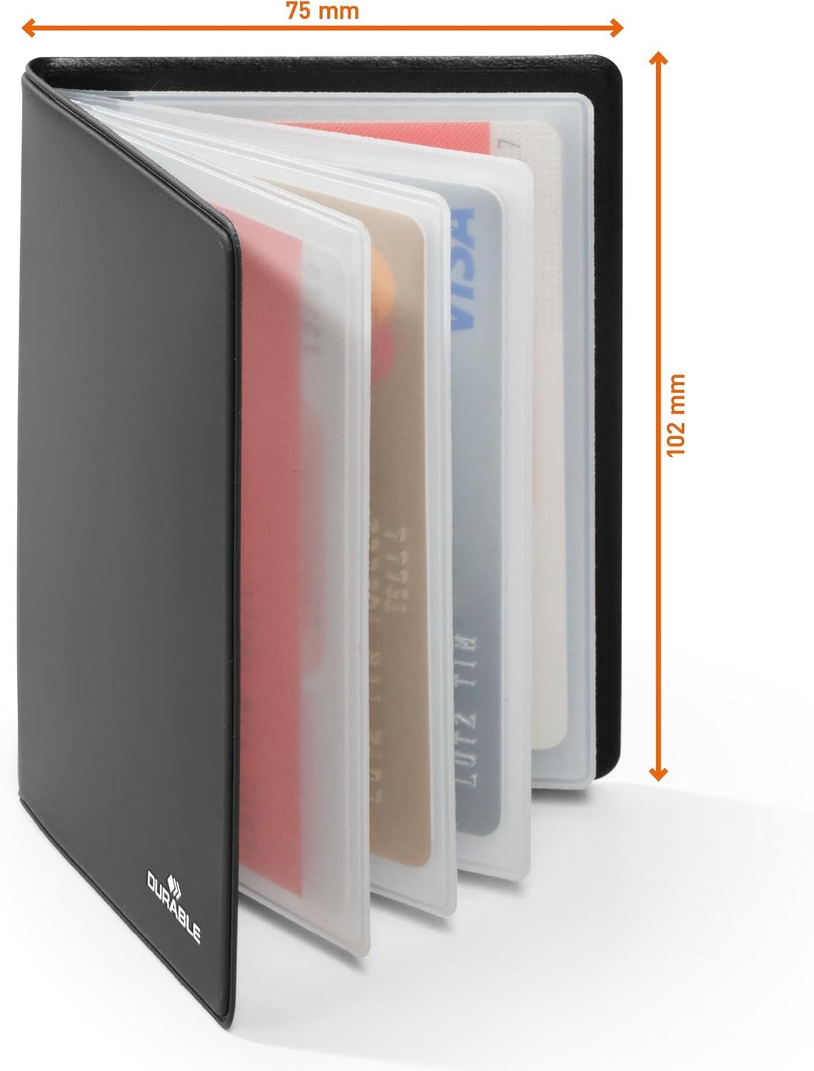 Durable RFID Secure Credit Card Wallet Sleeve 8 Cards Charcoal | Durable Card Holder for Office, Warehouse and Workplace Use