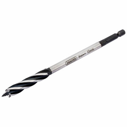 35087 Draper Expert Expert 4 Fluted Auger Bits, 10 x 165mm AB4F Drill Bit Auger Drill Bits Professional Trade DIY Workshop Garage Use