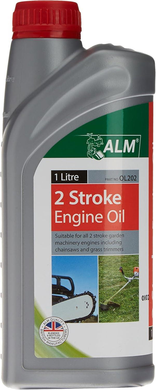 ALM OL202 2 Stroke Oil 1 Litre Premium Engine Lubricant for Chainsaws Strimmers Hedge Trimmers Brushcutters and Garden Machinery