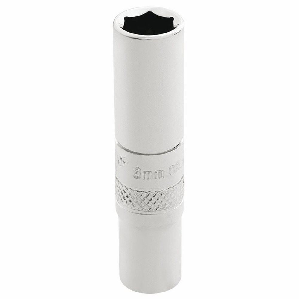 Draper 8 MM DEEP SOCKET 1/4 DR-PCKD 32675 1/4" Sq. Dr. Metric Deep Sockets (Polished Chrome)
