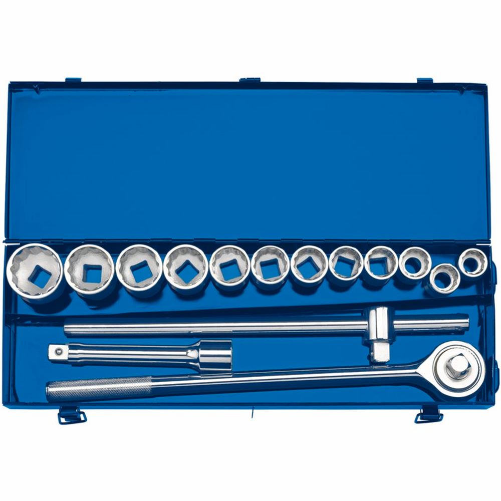 Draper 3/4 SQ.DRIVE SOCKET SET 15PC 16440 3/4 Sq. Dr. Metric Socket Set in Metal Case (15 Piece)