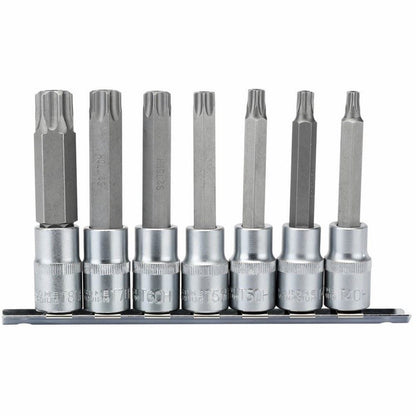 Draper TX-STAR SEC 7PC 1/2 SOCK BIT 16338 Draper TX-STARÂ® Security Socket Bit Set, 1/2" Sq. Dr., 100mm (7 Piece)
