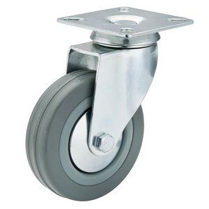 Draper RUBBER CASTOR PLATE-100MM DIA 65478 Rubber Wheeled Swivel Plate Castors