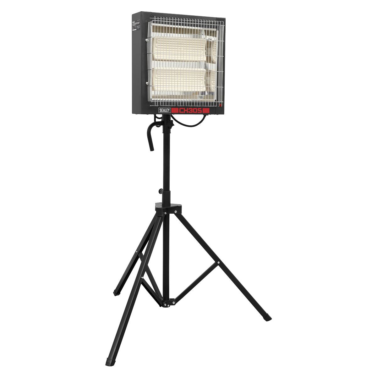Sealey CH30S Ceramic Heater with Tripod Stand 1.4/2.8kW, 230V | 1400/2800W, 230V - 13A, Thermostat, Timer, Folding, Adjustable