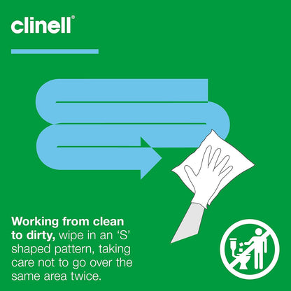 Clinell Universal Wipes White Pack of 100 Antibacterial Cleaning and Disinfectant Wipes for Hands Surfaces Equipment Healthcare Workplace and Home Use