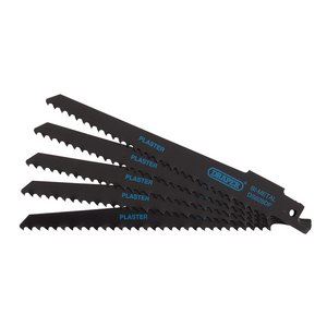 Draper RECIP SAW BLADE 5PCS - S628DF 43426 Bi-metal Reciprocating Saw Blades for Plaster Cutting, 150mm, 6tpi (Pack of 5)