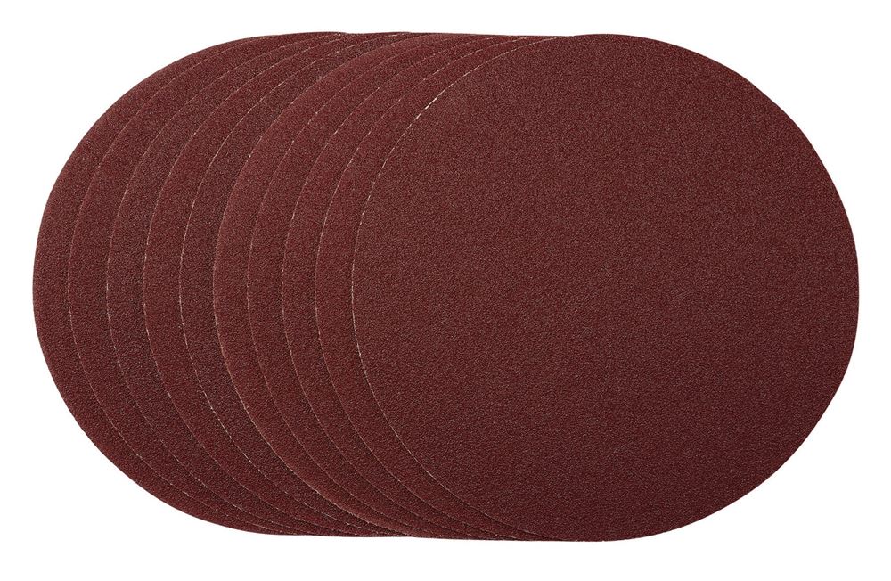 Draper 180MM SANDING DISC 80G 55204 55204 Sanding Discs, 180mm, Hook & Loop (Pack of 10)