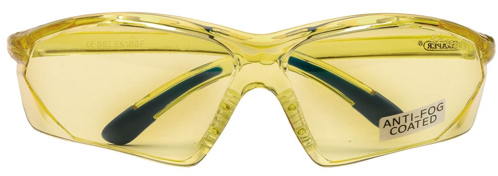 Draper YELLOW SAFETY SPECTACLES 02935 Yellow Anti-Mist Glasses