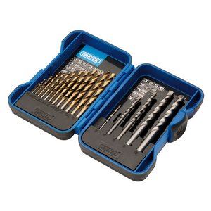 Draper 17PC COMBINATION DRILL BIT SET 18551 18551 Metric Combined HSS and Masonry Drill Bit Set (17 Piece)