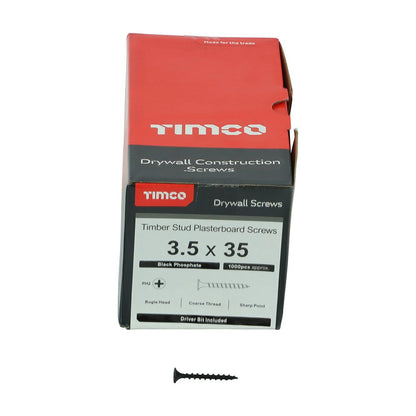 TIMCO Drywall Screw PH2 Coarse Black 3.5 x 35 Black Pack 1000