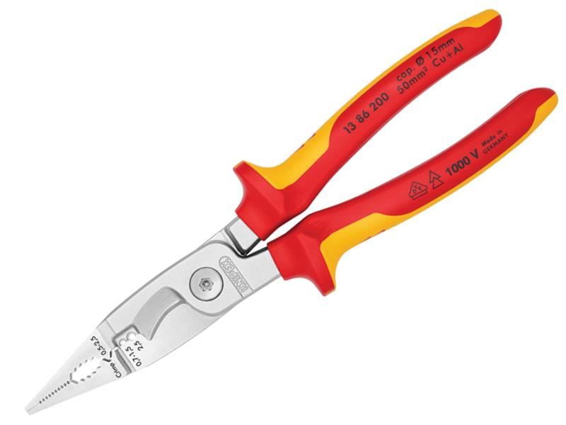 Knipex 13 86 200 SB VDE Multifunctional Installation Pliers 200mm
