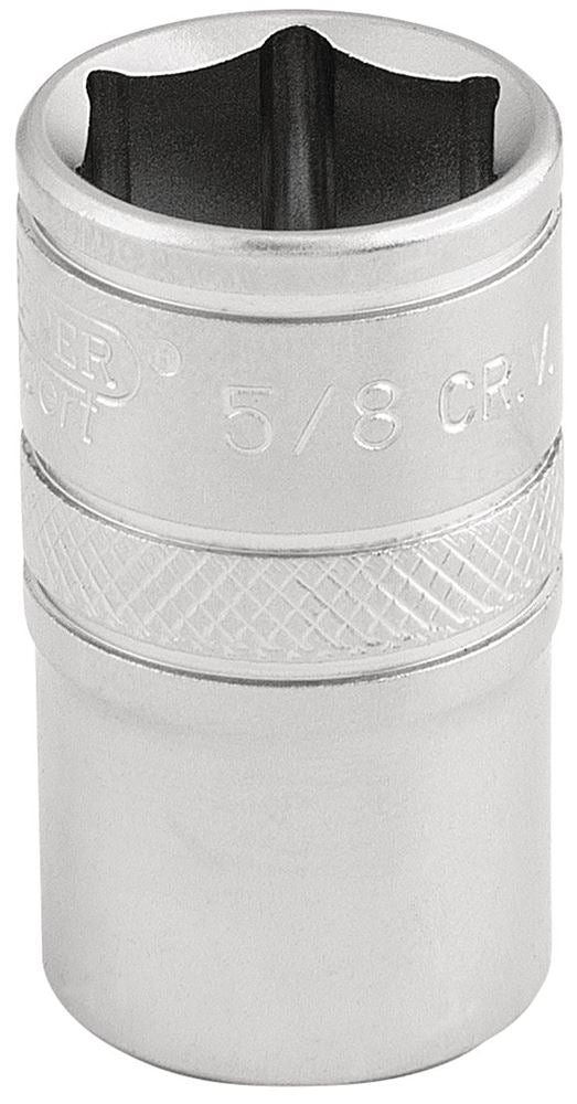 Draper 5/8 6PT SOCKET 1/2 DR-PCKD 16628 1/2" Sq. Dr. Imperial Sockets (Micro Satin Chrome)