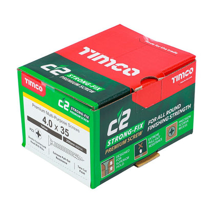 TIMCO C2 Strong-Fix PZ2 CSK ZYP 4.0 x 35 Gold Pack 200