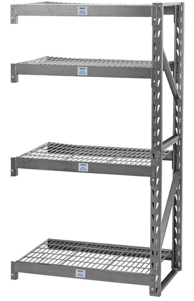 05231 Draper Expert Expert Heavy Duty Steel 4 Shelving Extension Unit, 1040 x 610 x 18 Professional Trade DIY Workshop Garage Use