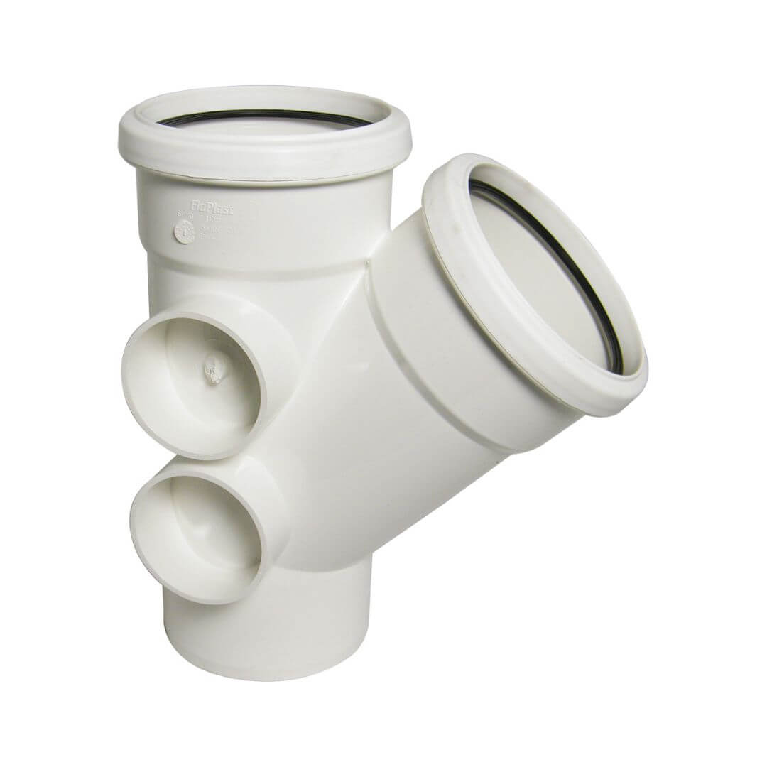 FLOPLAST RING-SEAL SNG BRANCH 135 DEG;4" SOIL/110 WHT