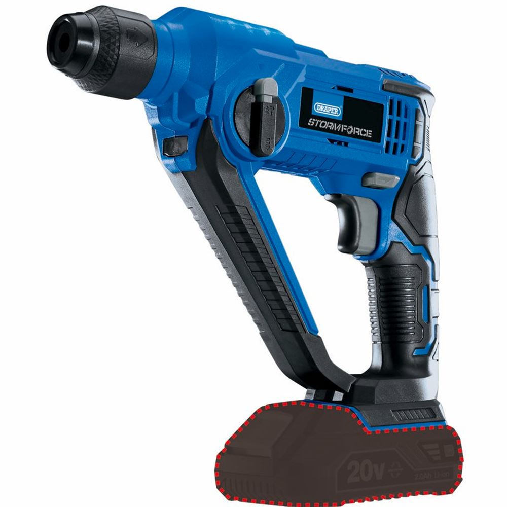 89512 Draper Storm Force Storm Force 20V SDS+ Rotary Hammer Drill (Sold Bare) 20V Storm Force Power Interchange Range Professional Trade DIY Worksho