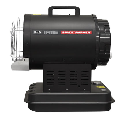 Sealey IR115 Infrared Space Warmer Kerosene/Diesel Heater 51,000Btu/hr | 51,182Btu/hr(15kW), 230V - 0.6A, Thermostat, Overheat Protection, Tip-Over