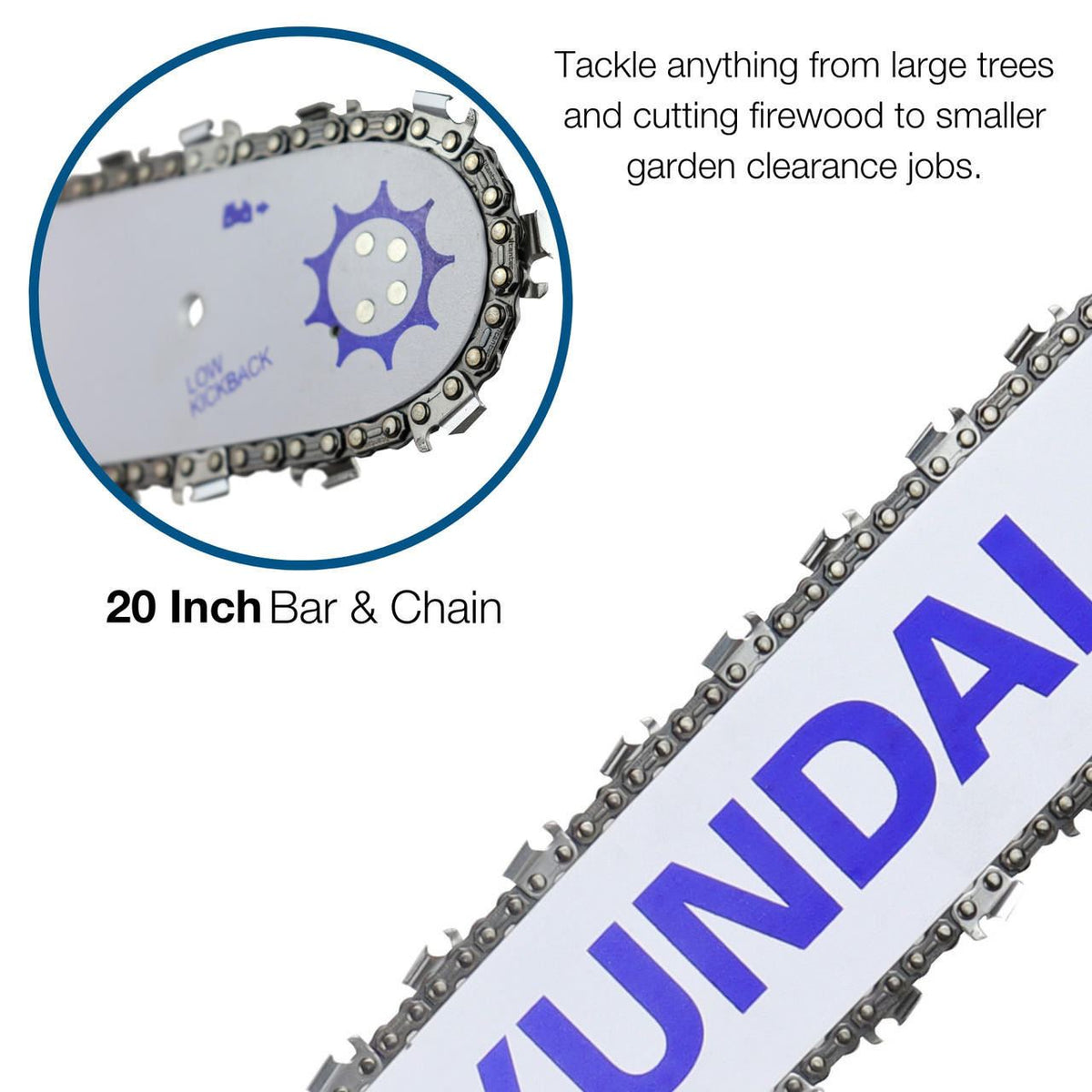 Hyundai HYC6200X Petrol Chainsaw 62cc Easy Start 2-Stroke Garden Saw Tree Log Cutting Garden Saw