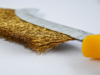 Faithfull FAIWBHANDB Wire Scratch Brush Brass Yellow Handle |