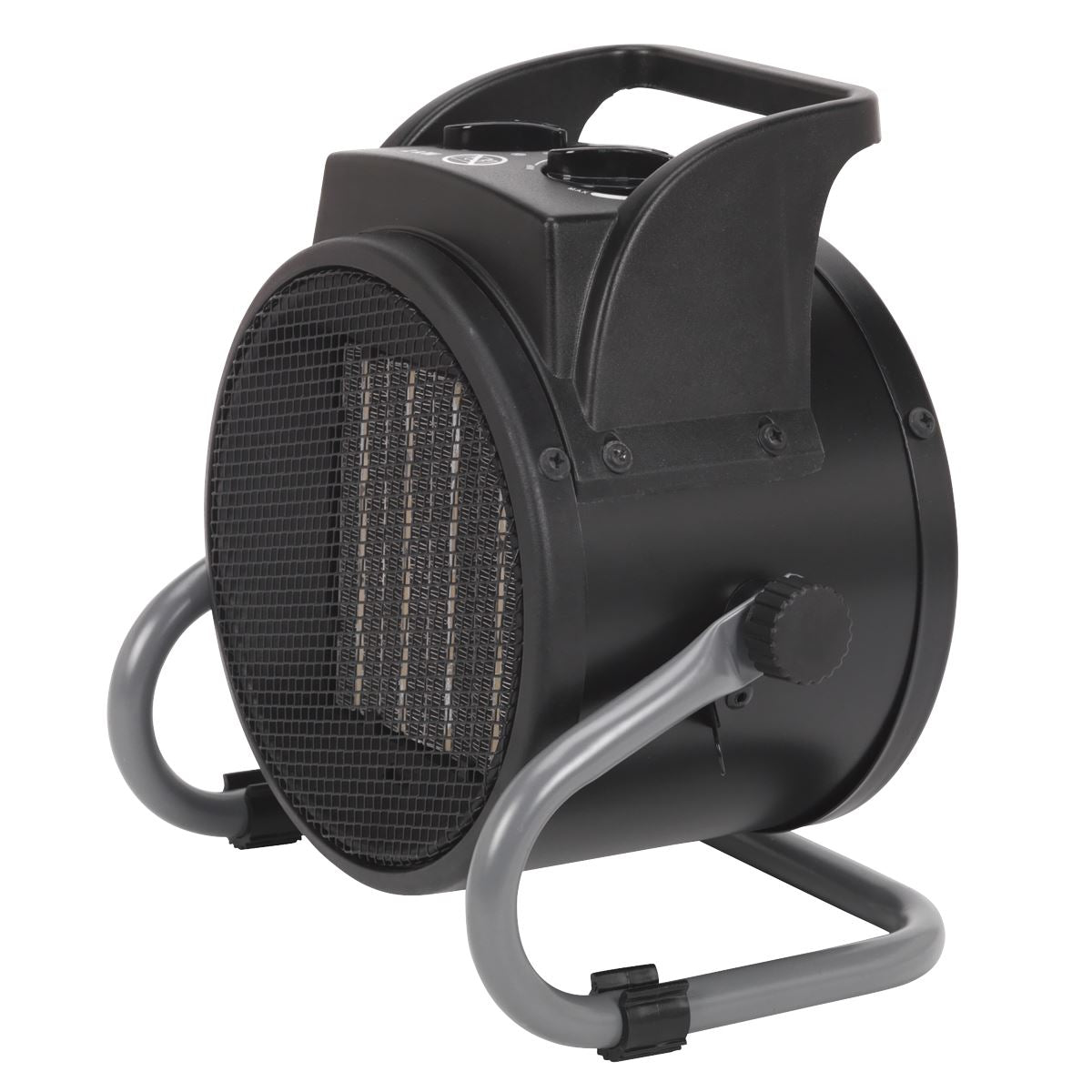 Sealey PEH2001 Industrial PTC Fan Heater 2000W/230V | 6,800Btu/hr, 1000/2000W, 230V - 13A, Thermostat | Features PTC heat conducting ceramic elements