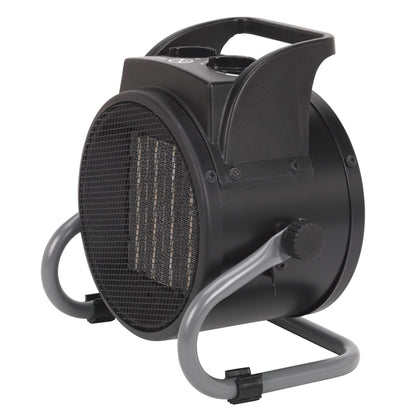 Sealey PEH2001 Industrial PTC Fan Heater 2000W/230V | 6,800Btu/hr, 1000/2000W, 230V - 13A, Thermostat | Features PTC heat conducting ceramic elements