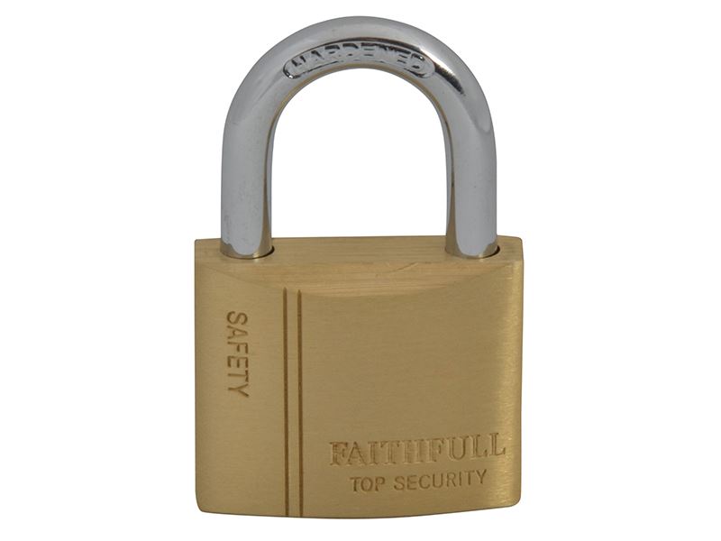 Faithfull FAIPLB40 Brass Padlock 40mm 3 Keys |