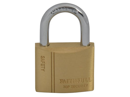 Faithfull FAIPLB40 Brass Padlock 40mm 3 Keys |