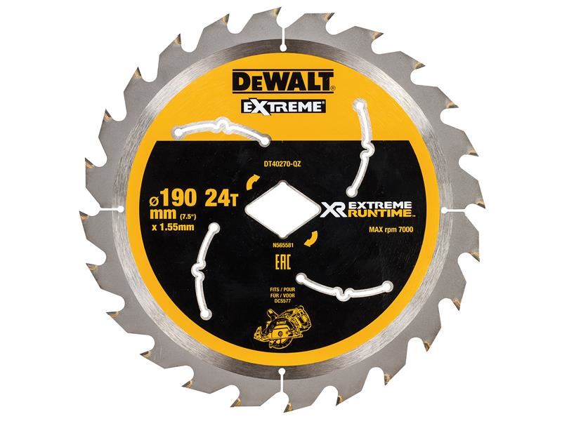 DeWalt DT40270-QZ Extreme Runtime FlexVolt Circular Saw Blade 190mm x Diamond x 24T