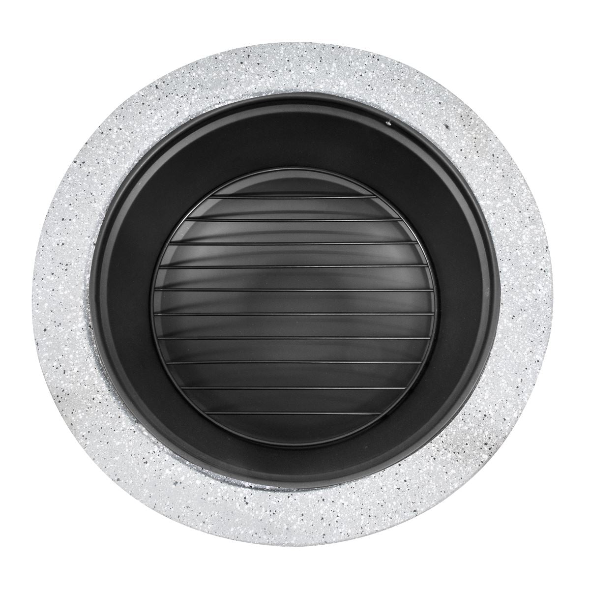 Dellonda DG190 Round MgO Fire Pit with BBQ Grill & Safety Mesh Screen 75cm - Light Grey | Magnesium Oxide | The fire pit is made from MgO (Magnesium