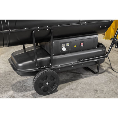 Sealey ABI1700 Space Warmer Indirect Kerosene/Diesel Heater with Wheels 170,000Btu/hr | 170,607Btu/hr(50kW), 230v~50Hz, Thermostat, Wheels