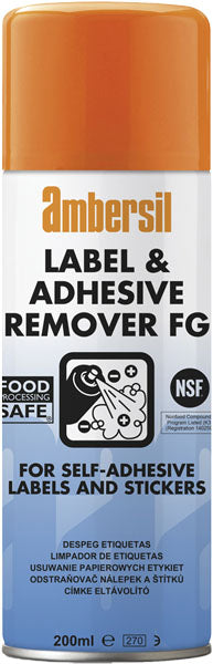 Ambersil 200ml Label & Adhesive Remover FOOD SAFE FG NSF K3  30254