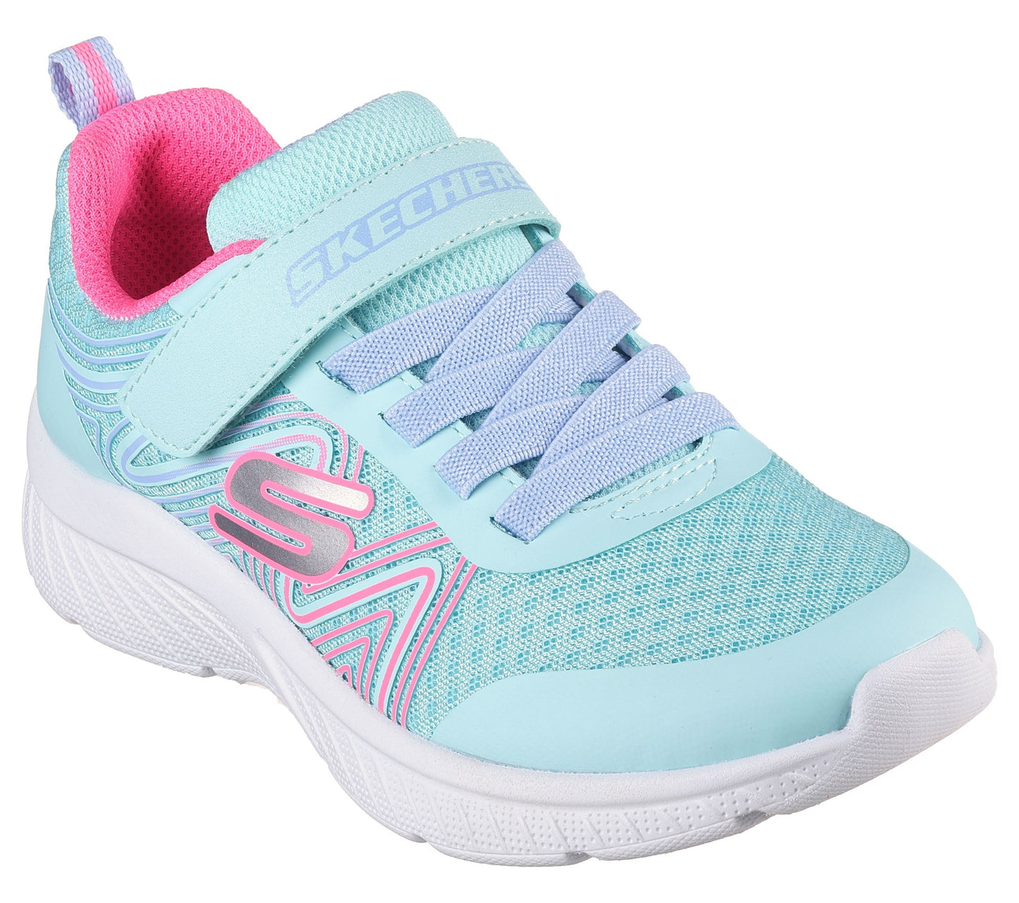 Skechers Microspec Plus Girls Shoe | Aqua/Pink | sz 1