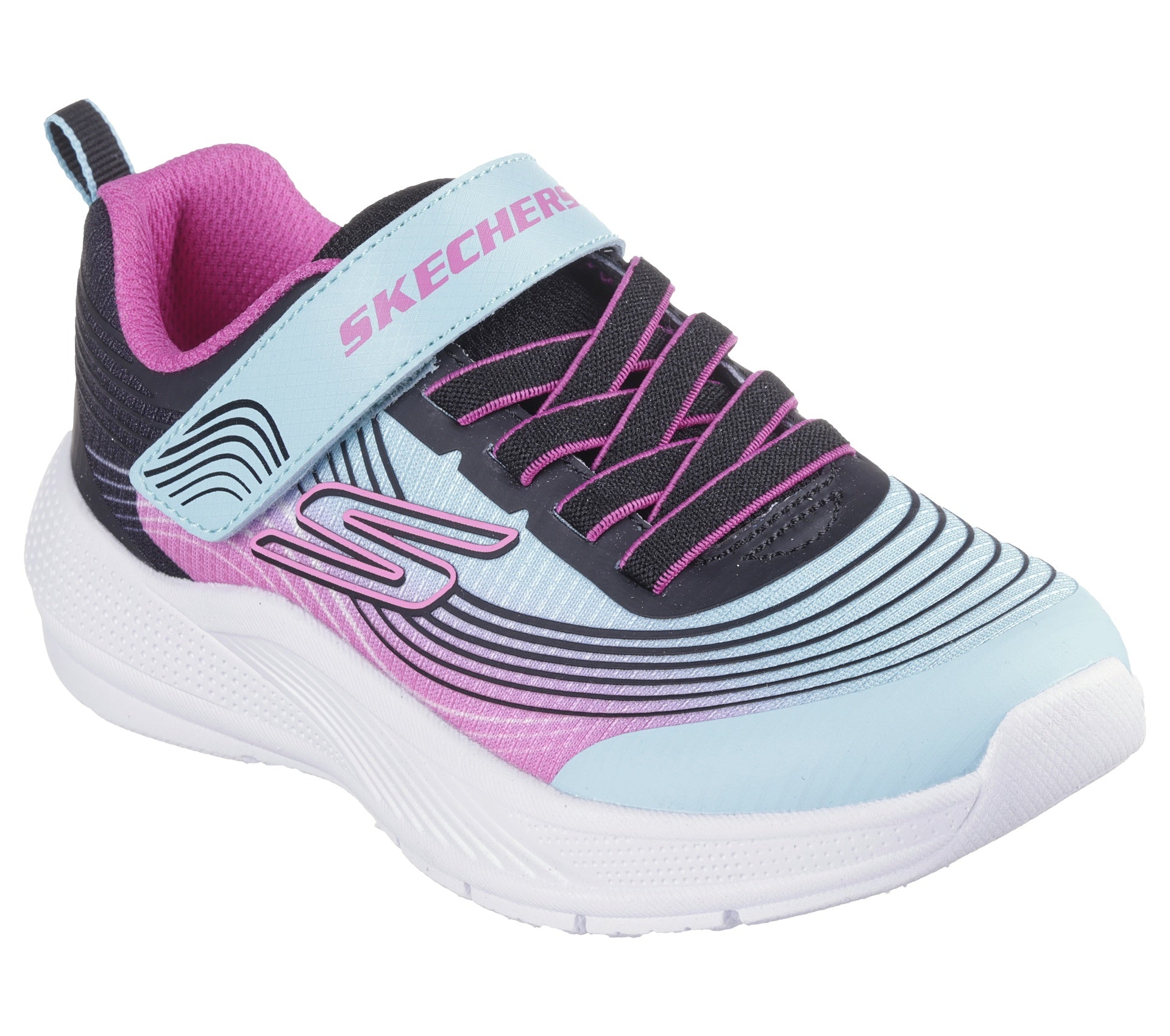 Skechers Microspec Advance Girls Shoes | Aqua/Pink | sz 1