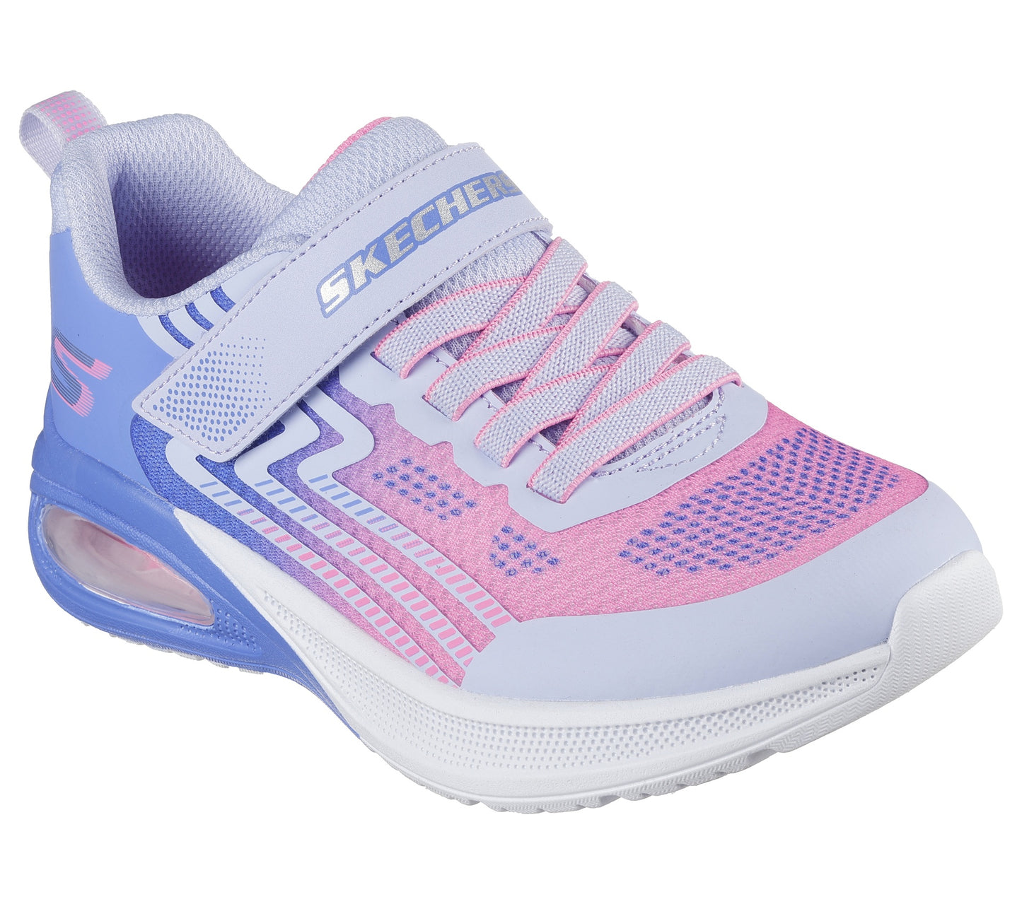 Skechers Microspec Max Advantage Girls Shoe | Blue/Lilac/Pink | sz J11