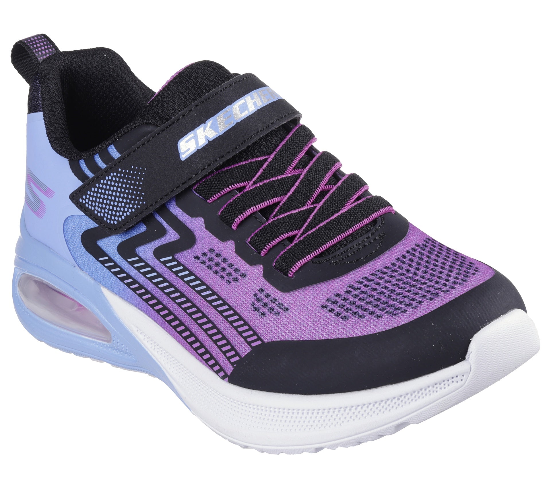 Skechers Microspec Max Advantage Girls Shoe | Black/Pink/Mint | sz 1