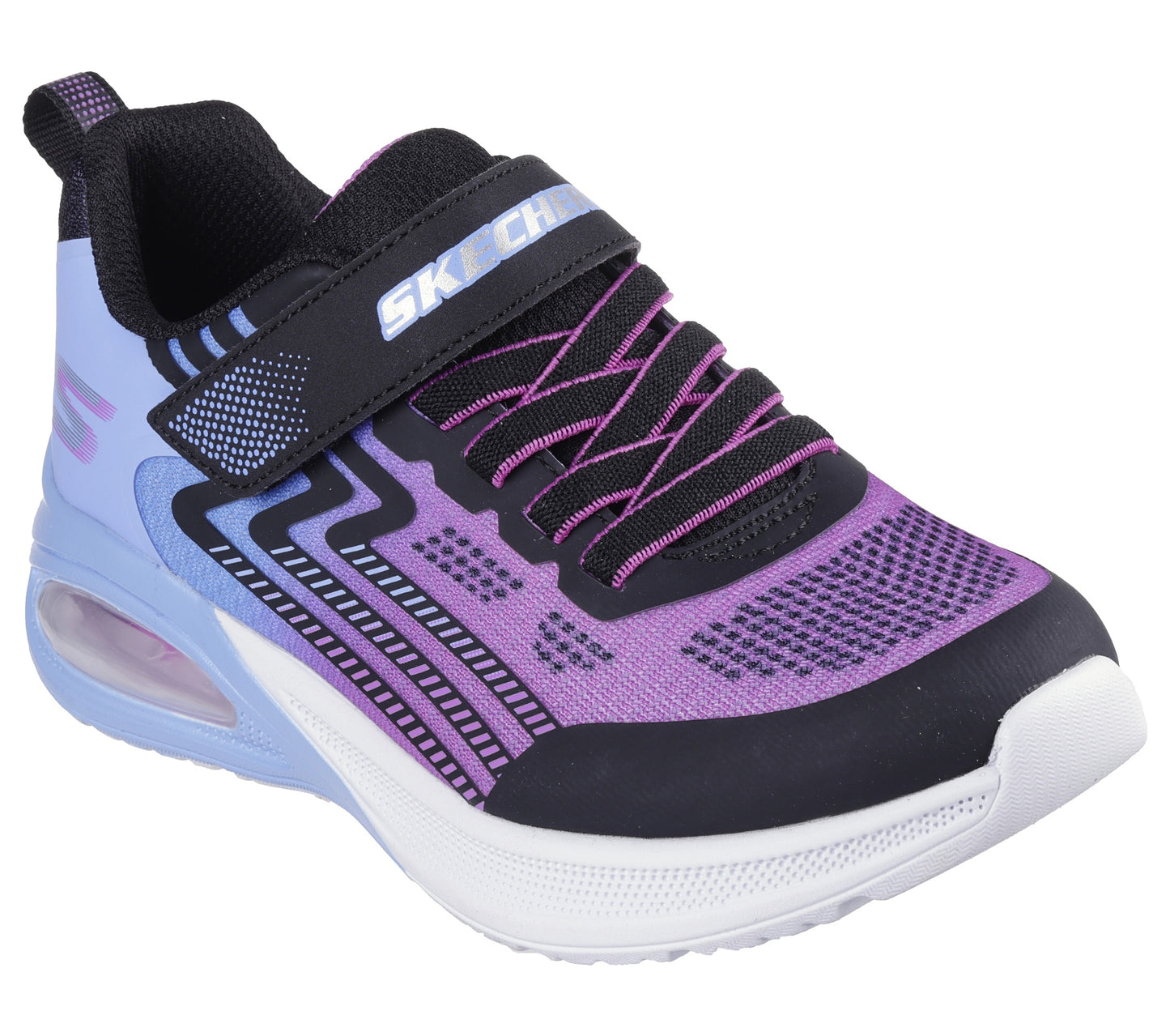 Skechers Microspec Max Advantage Girls Shoe | Black/Pink/Mint | sz J13