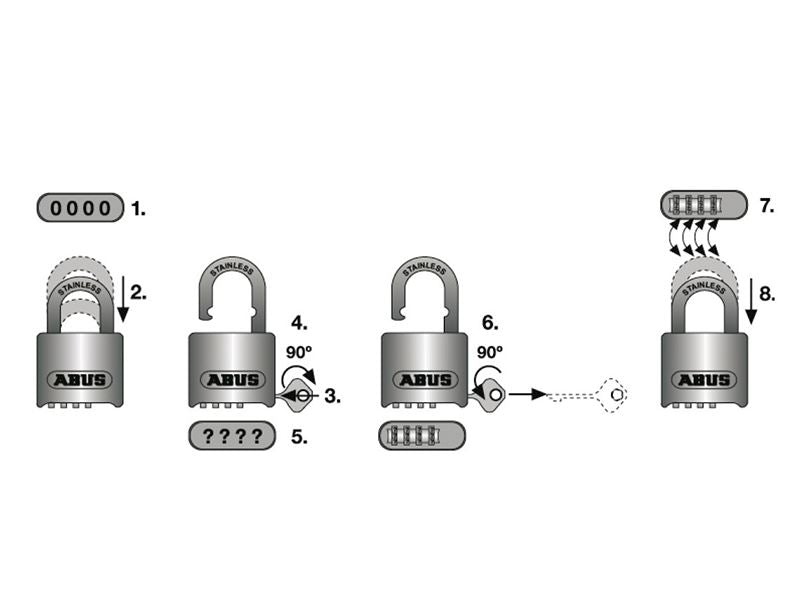 ABUS 51555 190/60 60mm Heavy-Duty Combination Padlock Closed Shackle (4-Digit) Carded