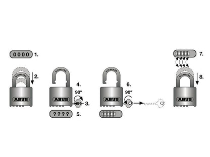 ABUS 51555 190/60 60mm Heavy-Duty Combination Padlock Closed Shackle (4-Digit) Carded