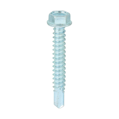 TIMCO Hex Screw S/DRILL No3 Zinc 12 x 1 1/2 Silver Pack 500
