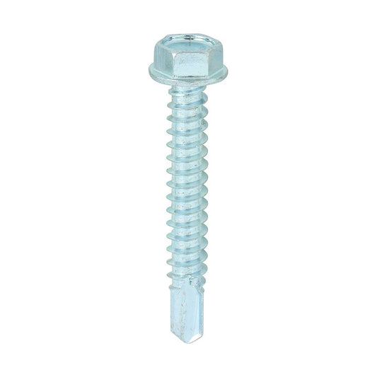 TIMCO Hex Screw S/DRILL No3 Zinc 12 x 1 1/2 Silver Pack 500