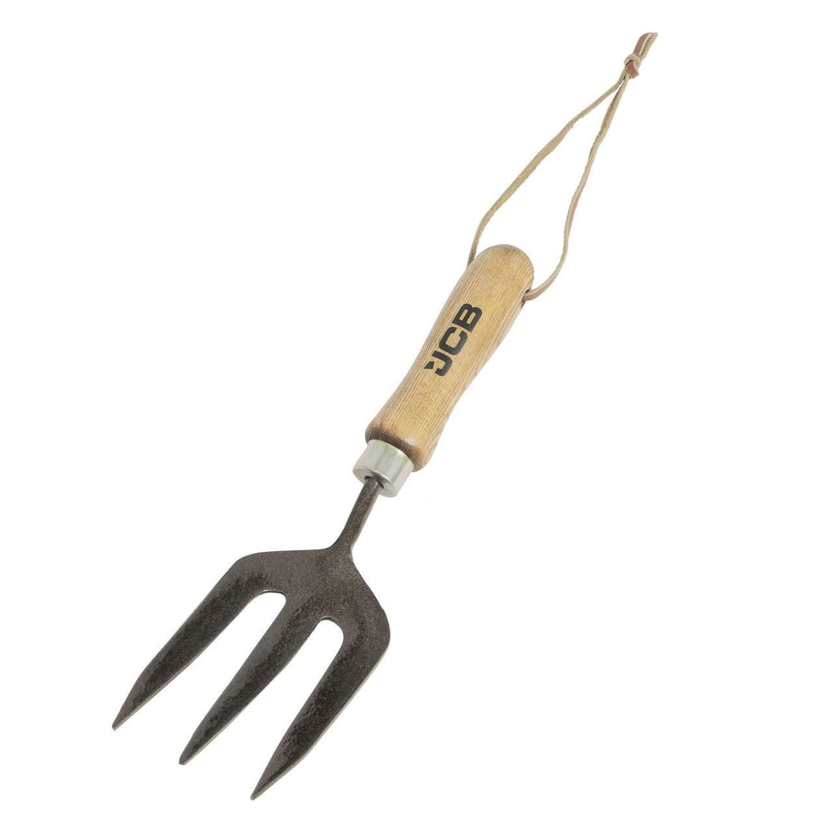 JCB JCBHFF11 Hand Fork 3 Prong Heavy Duty Steel Ash Handle Heritage Garden Hand Fork Digging Fork