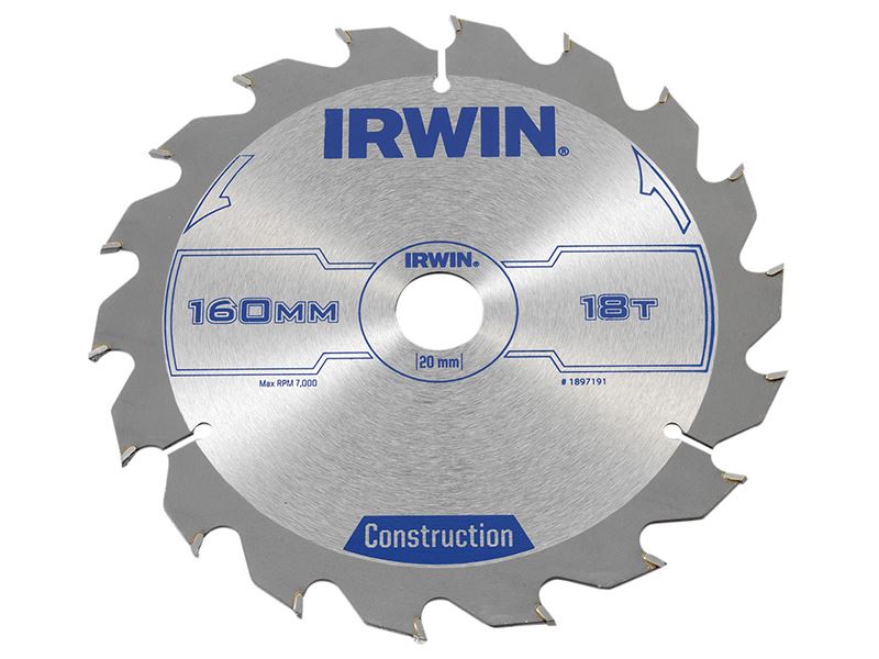 IRWIN� 1897191 Construction Circular Saw Blade 160 x 20mm x 18T ATB