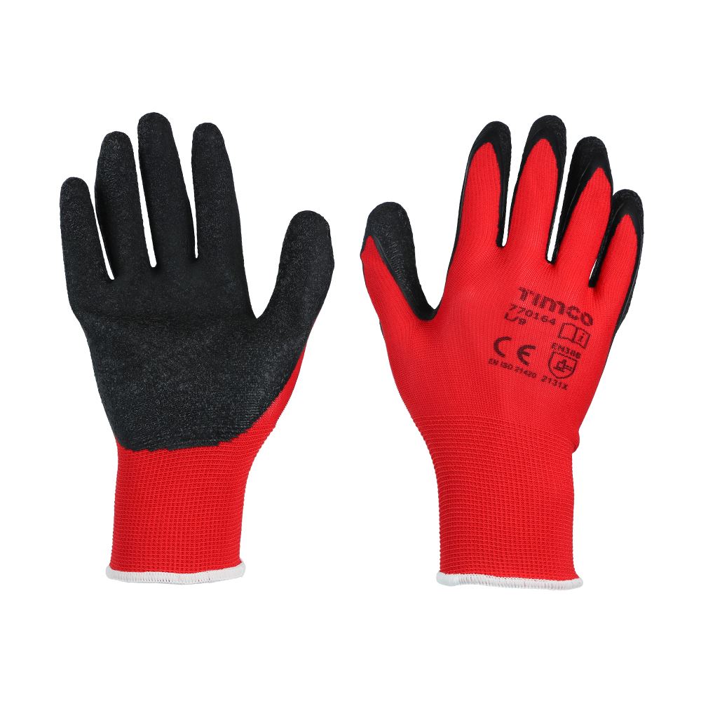 TIMCO Light Grip Glove Latex Crinkle Large Pack 1