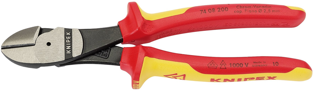 Draper VDE HI-LEV. NIPPERS 200MM 31929 VDE Insulated High Leverage Diagonal Side Cutters