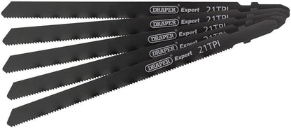 81732 Draper DT318A Jigsaw Blade Set, 130mm, (5 Piece) Jigsaw Blades Professional Trade DIY Workshop Garage Use