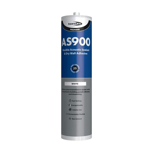 Bond It AS900 900ml White Acoustic Sealant Wall Board Plasterboard Adhesive