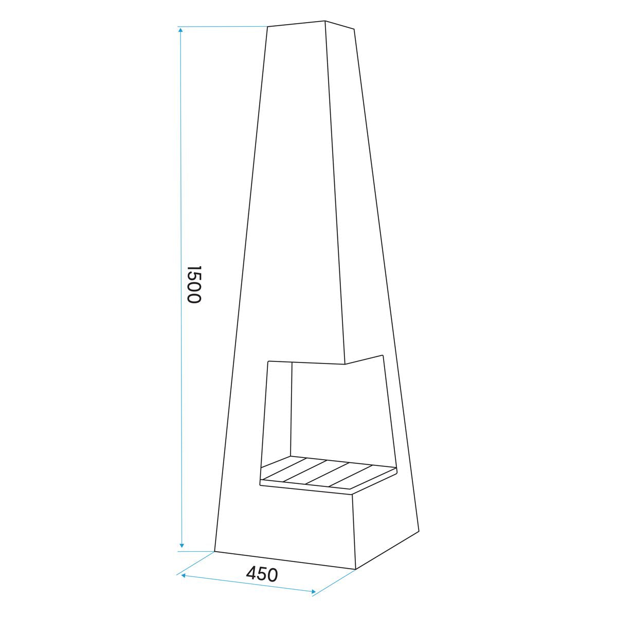 Dellonda DG105 Chiminea, Wood Burner, Heater for Outdoors W45cm x H150cm - Black Steel | Stylish chiminea is perfect for relaxing outdoors with family