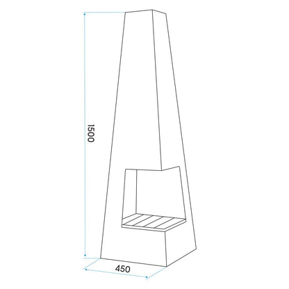 Dellonda DG105 Chiminea, Wood Burner, Heater for Outdoors W45cm x H150cm - Black Steel | Stylish chiminea is perfect for relaxing outdoors with family
