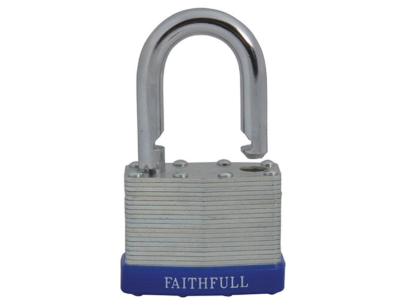 Faithfull FAIPLLAM50 Laminated Steel Padlock 50mm 3 Keys |